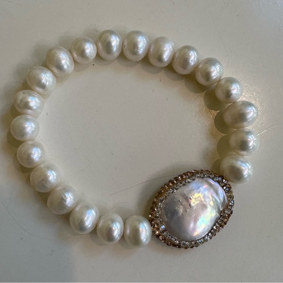 Sprig NWOT Freshwater Pearl Long Necklace and Bracelet w/ crystals and beads🤩 - Picture 11 of 11